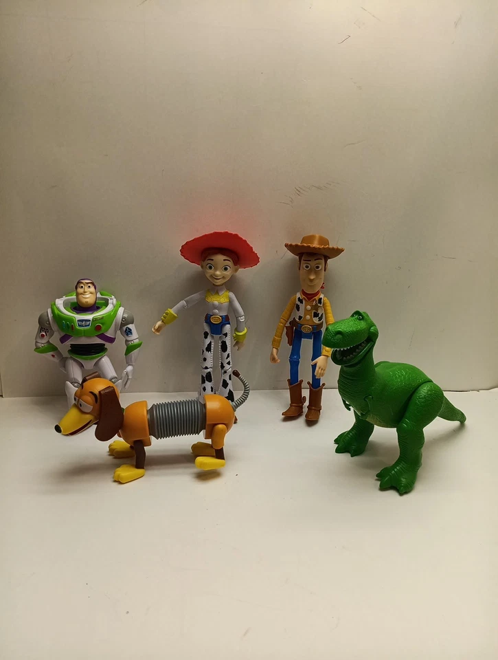"Figuras de Toy Story aproximadamente 9"" Woody Jessie Buzz año luz Rex Slinky lote de 5" Foto 3 de 4