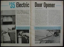 Electric Garage Door Opener KEY ACTIVATED 1963 How-To build PLANS