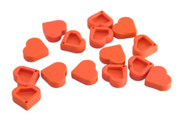 15 LEGO Coral  Tile 1 x 1 Heart, Love (5529 39739) - 15 Pieces