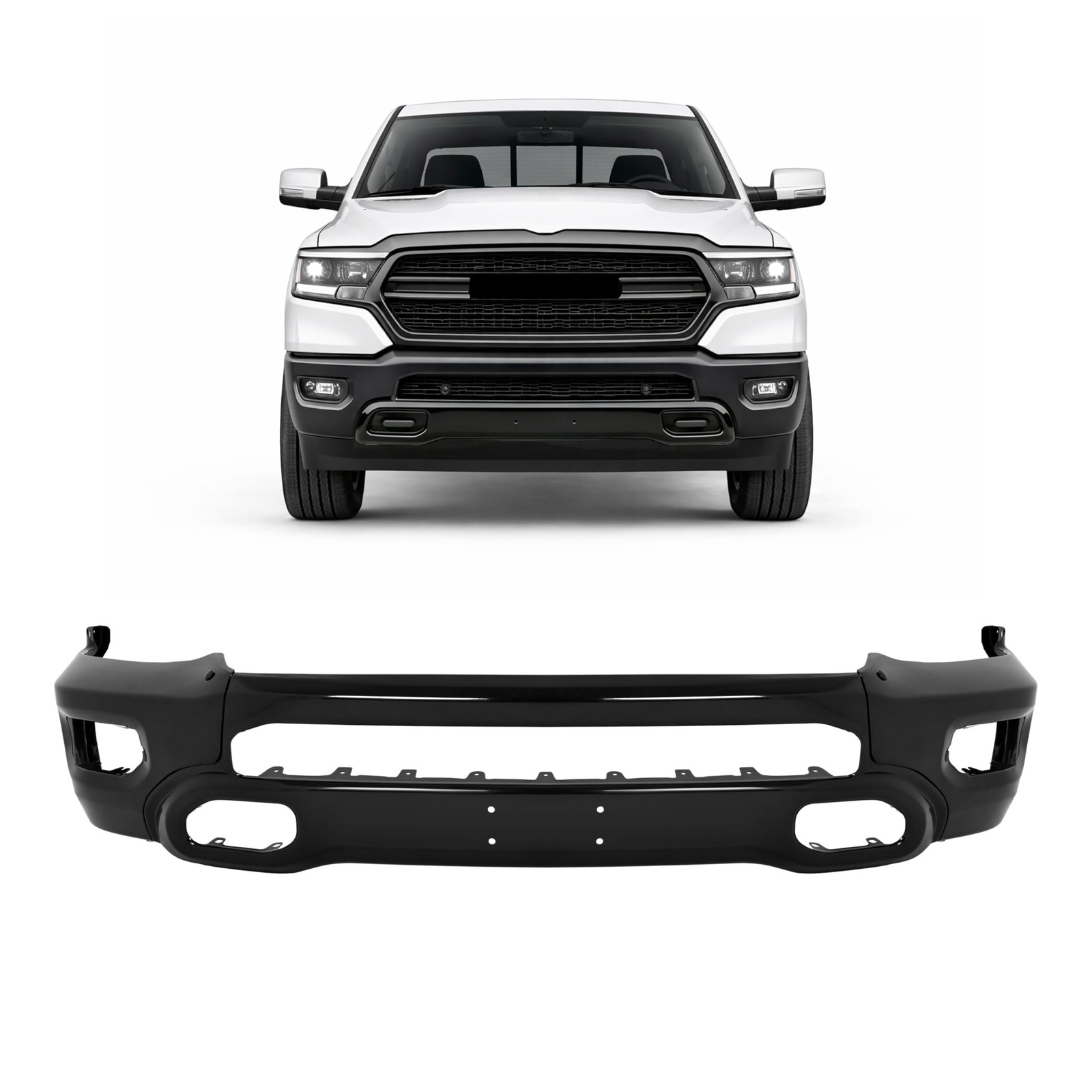 Bumper Face Bar 3PCS Compatible with 2019-2024 Ram 1500