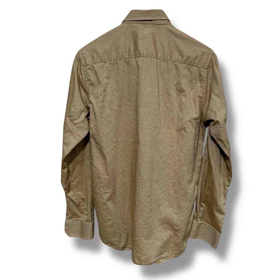 Allen Solly Men's Embroidered Pocket Logo Tan Button Down Shirt 39 / 20.5 x 29 - Image 2 of 4