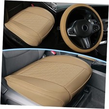 SANLIKE 2Pcs Car Seat Covers Luxury Leather Universal Anti-Slip Driver Car Gray