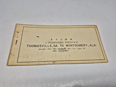 S.C.L.R.R. Eisenbahn verdichtetes Profil und Gleiskarte Thomasville Montgomery 
