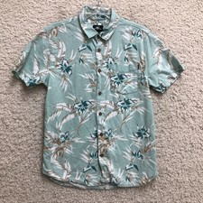 Oneill Button Up Shirt Small Adult Blue Modern Fit Floral Hawaiian Aloha Mens S