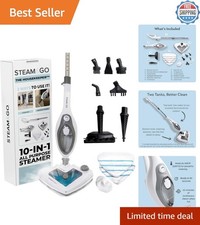 Adjustable Height Multi-Surface Steam Mop for Homes with Kids & Pets