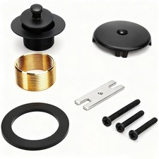 Brass Bathtub Drain Kit, Lift and Turn Tub Drain with Single Hole Overflow Fa...