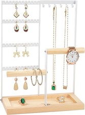 Jewelry Organizer Stand, Jewelry Holder, Lengnoy 4 Tier Earring Holder with 48