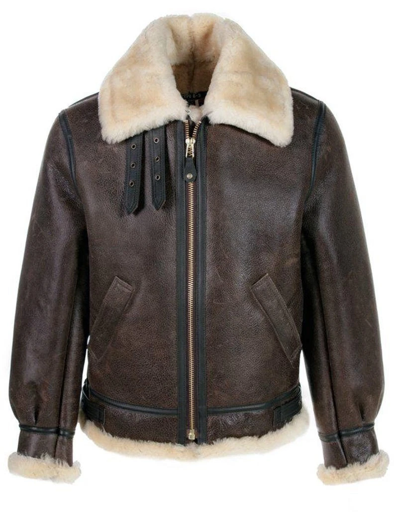 Classic B-3 Sheepskin Bomber Jacket | Real Leather Aviator Flight Jacket |