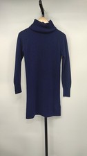 Quince Women Mongolian Cashmere Turtleneck Sweater Dress Navy Basic Sleeved XS