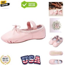 Ballet Shoes for Girls Toddler Genuine Leather Ballet Dance Slippers for Todd...