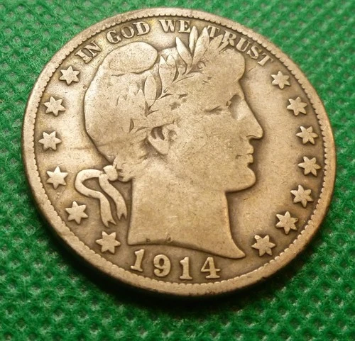 1914s  BarberLiberty Half Dollar Coin 1892-1915 #M12 Beautiful Better Grade Coin