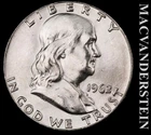 1962 Silver Franklin Half Dollar - Choice Gem Brilliant Unc  Lustrous  #L3937