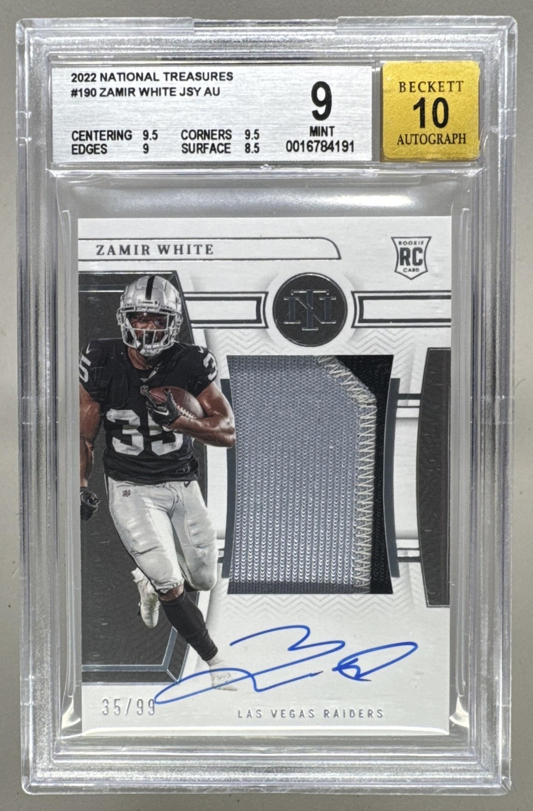 Zamir White Panini National Treasures #190 Patch Autograph