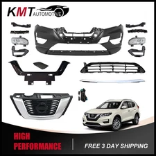 Complete Front Bumper Grille With Fog Light Assembly Fits 2017-2020 Nissan Rogue