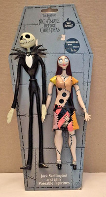 Nightmare Before Christmas Jack & Sally Poseable Bendable Figurine  NEW