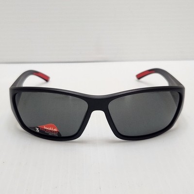 Bolle IBEX 12372 Polarized Sunglasses Matte Black Red Cat 3 Made In Italy