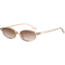 Classic Look Retro Oval Sunglasses Lightweight Eyewear PC Frame Construction