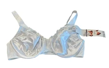 NEW Vintage Vanity Fair Satin Solutions Bra Unlined Underwire Women's 38C White