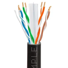 1000ft Cat 6 Riser Ethernet Cable Black | Unshielded | CMR, 23AWG, UTP