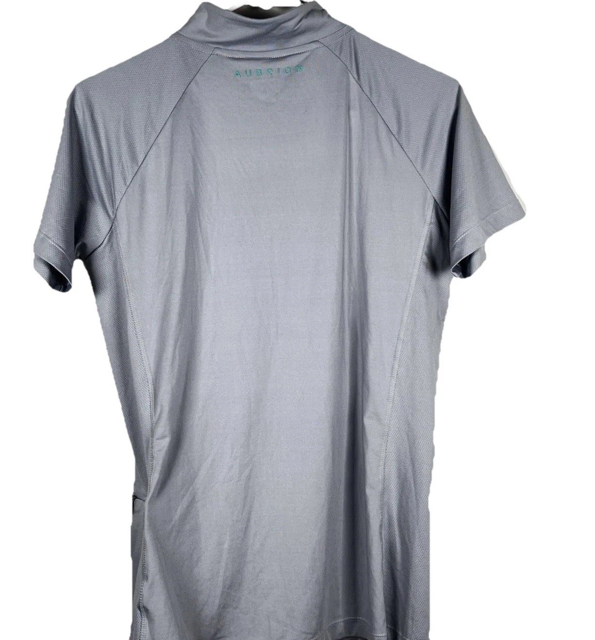 Aubrion Women's Shirt Sz L Gray Equestrian Horse Riding Highgate Short Sleeve