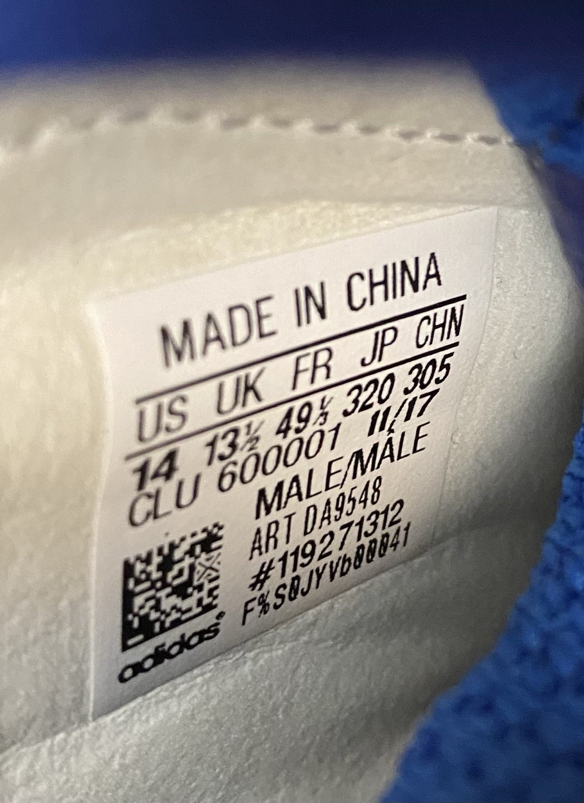 Adidas Adizero Size 14 Men Football Cleat  White & Blue (DA9548 ) Near Mint Cond