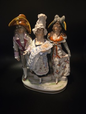 Antique Italian Capodimonte Figurine The Baptism French Napoleonic Era ''Rare''