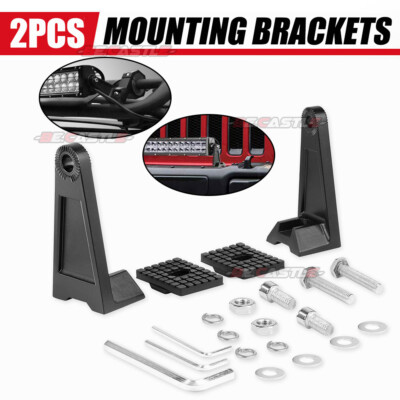 2PCS Universal Mounting Brackets Aluminum Alloy Side Rotating LED Work Light Bar