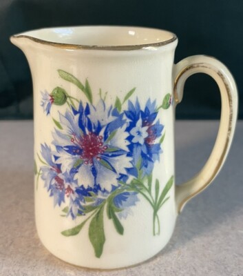 Hammersley & Co. Creamer Small Pitcher England Bone China Blue Cornflower