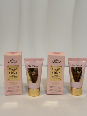 Lot 2  Too Faced Plump Prime Primer Serum 7 ml 0.24 oz Travel Size ,total 14ml