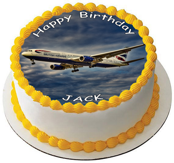 AEROPLANE JET 7.5 PREMIUM Edible ICING Cake Topper AIRLINER AIRPLANE D2