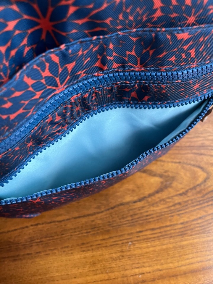 Baggallini COMRADE 3Zip Crossbody Purse Bag Blue & Reddish Orange