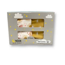 NEW! Moon and Stars 2-Count 100% Cotton Burp Cloths