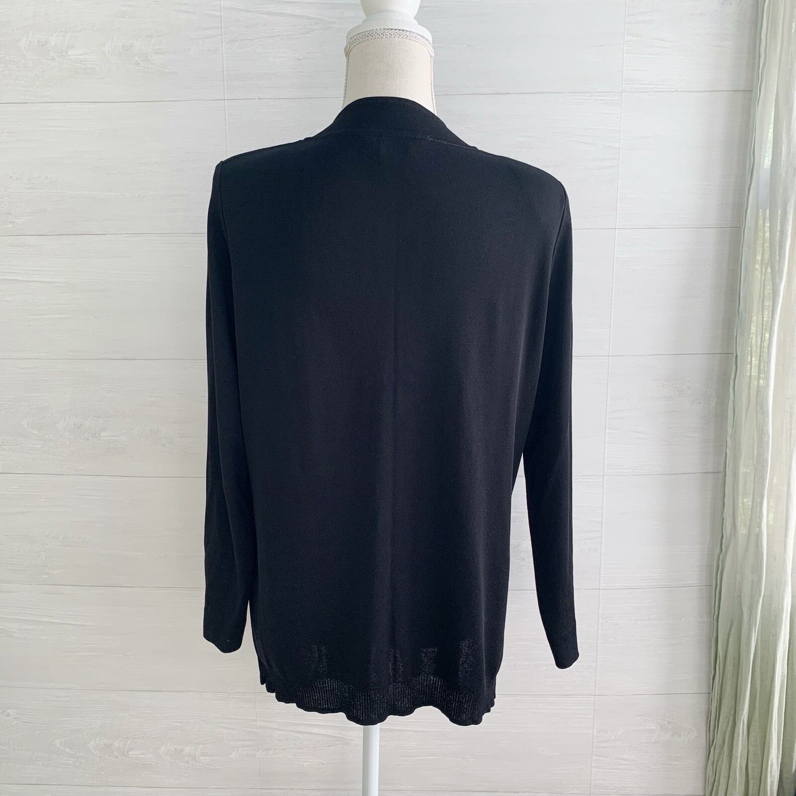 Exclusively Misook - Black button front cardigan … - image 5