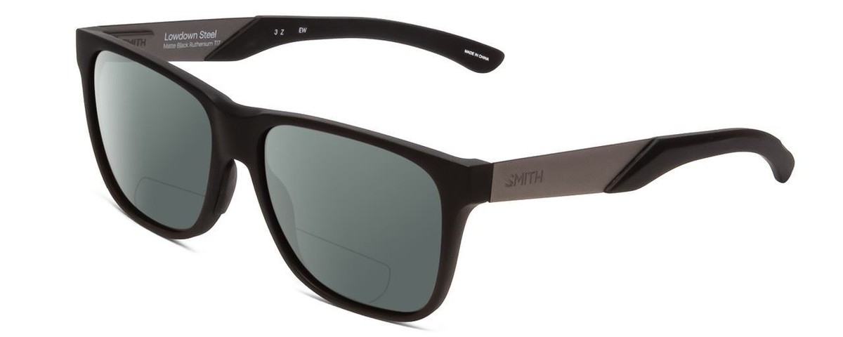 Smith Lowdown Steel Polarized BI-FOCAL Sunglasses in Black Silver
