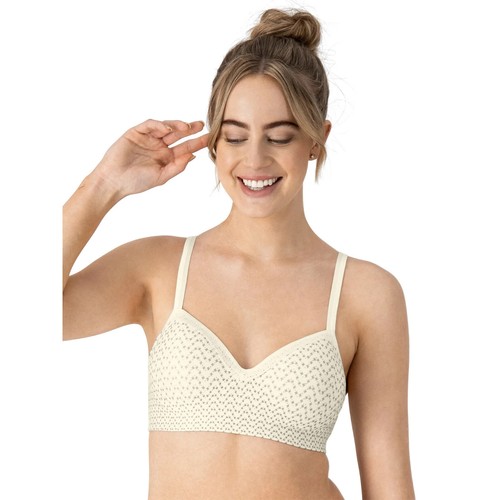 Hanes Shape + Support Wirefree Bra Tic Tac Chevron Print Women's Size 2XL+