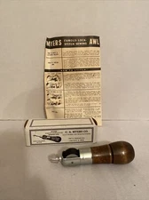 Vintage C. A. Myers Co. Famous Lock Stitch Sewing Awl for Leather Manual & Box