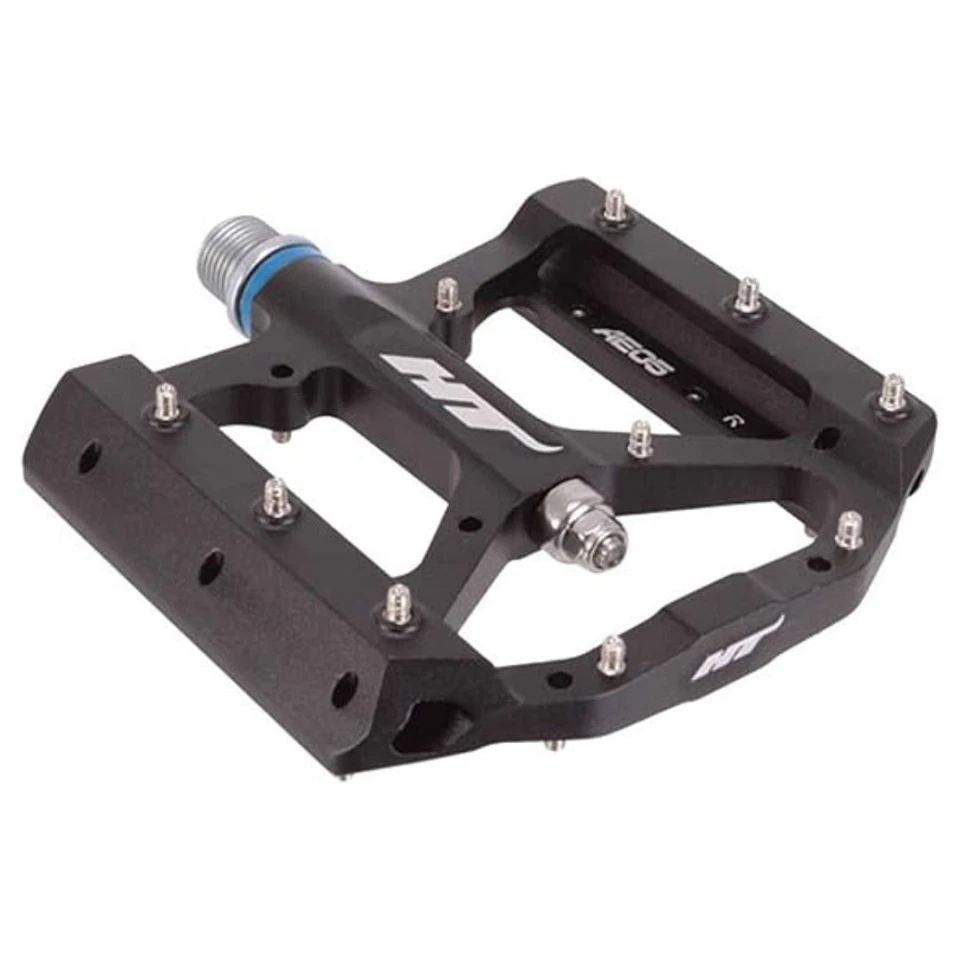 HT AE05 Unisex Adult Black Flat Pedal Pair with CNC Machined Aluminum Housing - Image 3 of 3