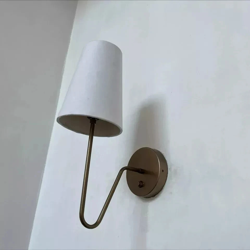 Современное латунное крепление лампа совок бра настенное бра лампа тканевый абажур освещение - Изображение 4 из 4