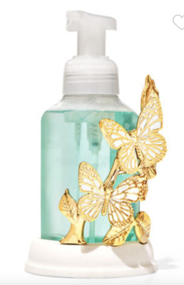 Bath And Body Works Handseifenhalter – Rosa, Blaugrün & Grün Mit Goldenen Schmetterlingen