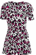 JOHN ZACK WHITE WITH RED LEOPARD PRINT  ALL IN ONE PLAY SUITE