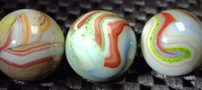 .74"-.70"LOT X3 AV. GOLD LUTZ BLOOD RED D.A.S. MARBLES CARNIVAL RUN-TOYS NM-