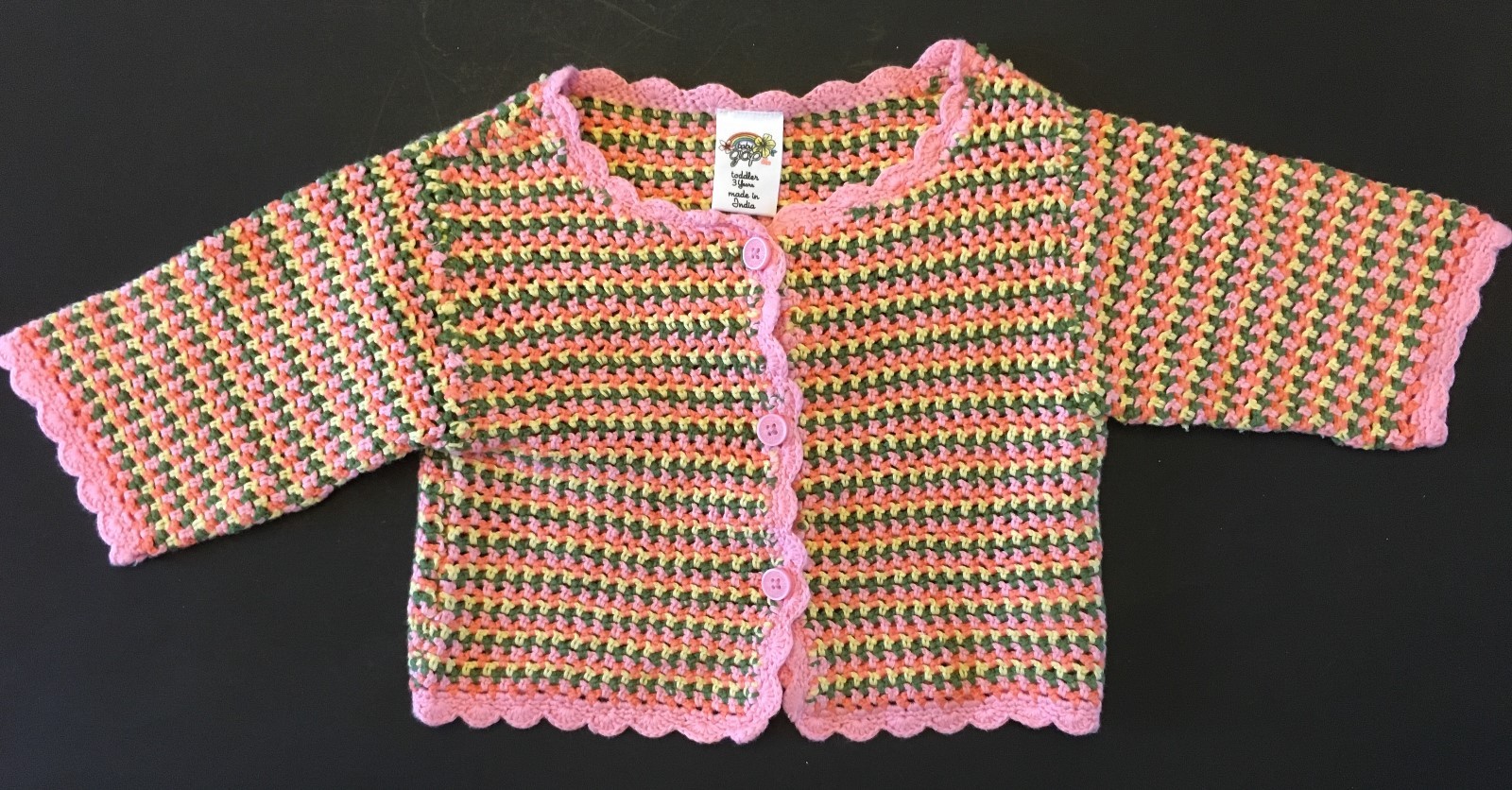 NWT BABY GAP TODDLER GIRLS 3T 3 YEARS CARDIGAN SWEATER CROPPED MULTI