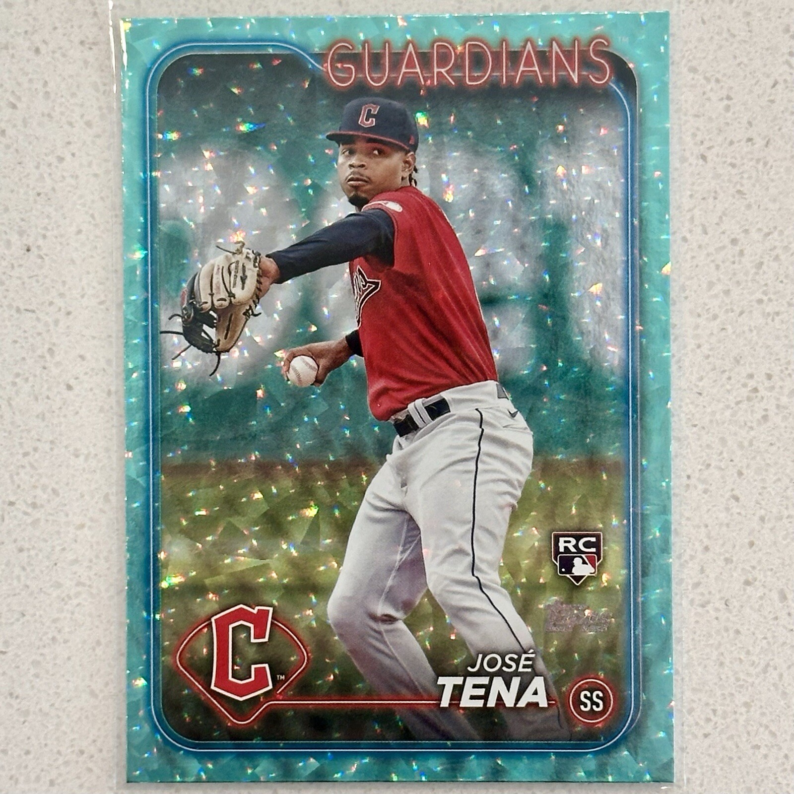 2024 Topps Series 2 Aqua Crack Foil /399 #678 Jose Tena RC - Cleveland Guardians