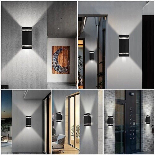 Modern Garden LED GU10 Lamp Wall Mounted Light External Up & Down Light Outdoor - Picture 4 of 15