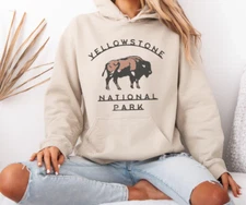 YELLOWSTONE NATIONAL PARK HOODIE | UNISEX YELLOWSTONE HOODED SWEATSHIRT | BISON