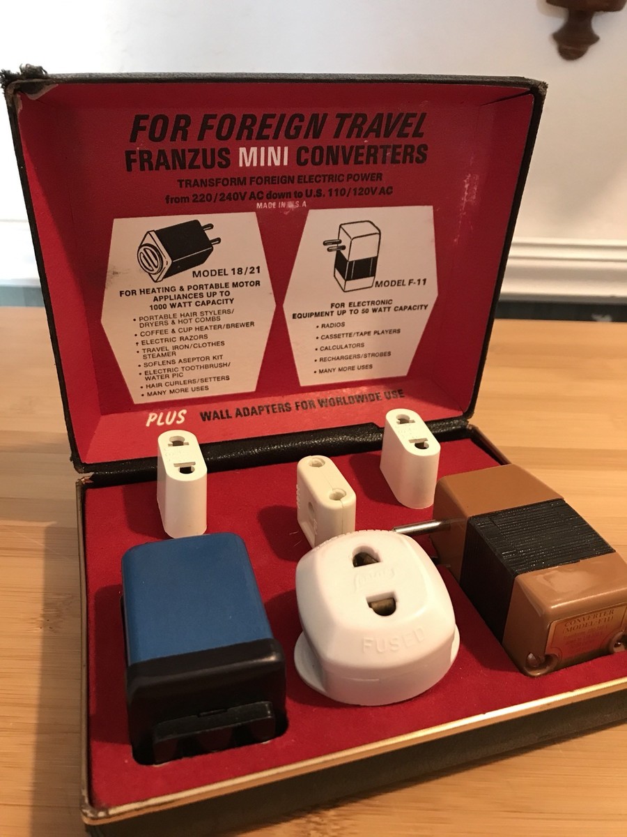 Coffret Transformateur Convertisseur De Voyage Avec De Nombreux Accessoires Et Housse De Transport