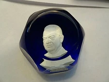 BACCARAT Crystal Faceted Paperweight Sulphide Limited Edition HERBERT HOOVER