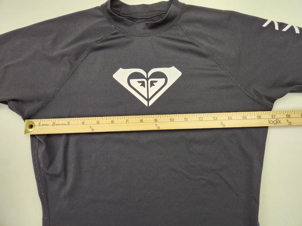 Camisa de natación Roxy Girls L UPF 50+ manga corta negra protección solar surf playa Foto 2 de 4