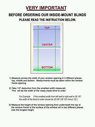 US Window And Floor 2" Faux Wood 33.5" W x 60" H, Inside Mount Cordless Blinds, 