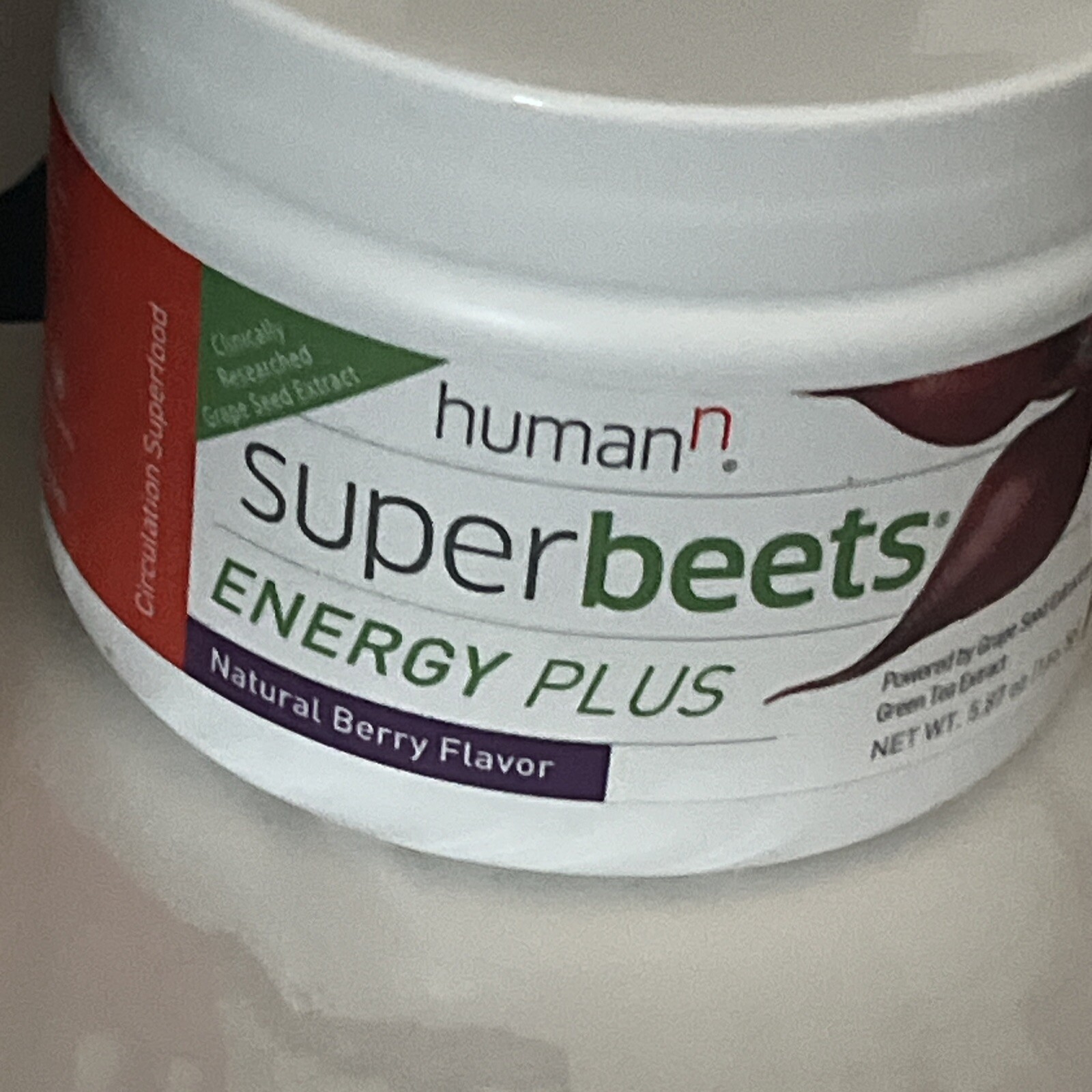 HumanN SuperBeets 5.7 oz Energy Plus Superfood Berry Green Tea Extract